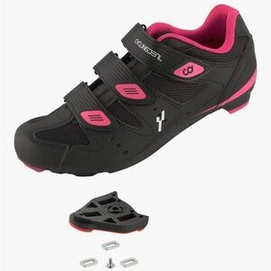Black and Pink Cycling Shoes